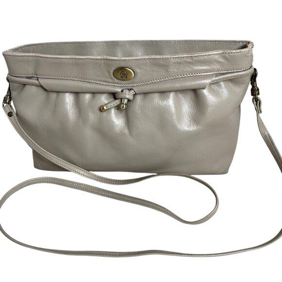 Etienne Aigner Handbags - Vintage Etienne Aigner Taupe Leather Crossbody Bag